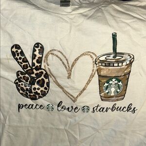 Starbucks Graphic Tee with Leopard Print